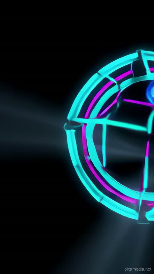 Orbital Geometry in Void - Motion Graphics AI stock